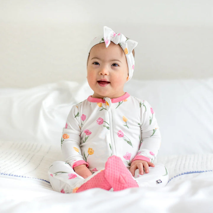 Zippered Footie in Tulip