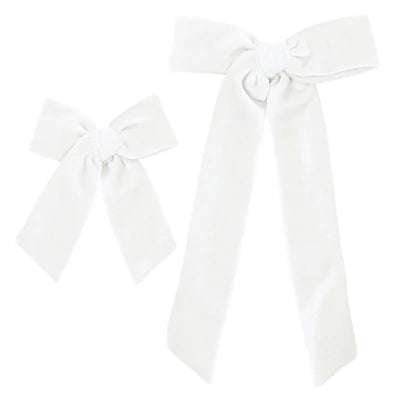 Velvet Sash Small Bow Clip - Ivory Lou Lou and Company    [variant_option4] [variant_option5] [variant_option6] [variant_option7] [variant_option8] [variant_option9] 1