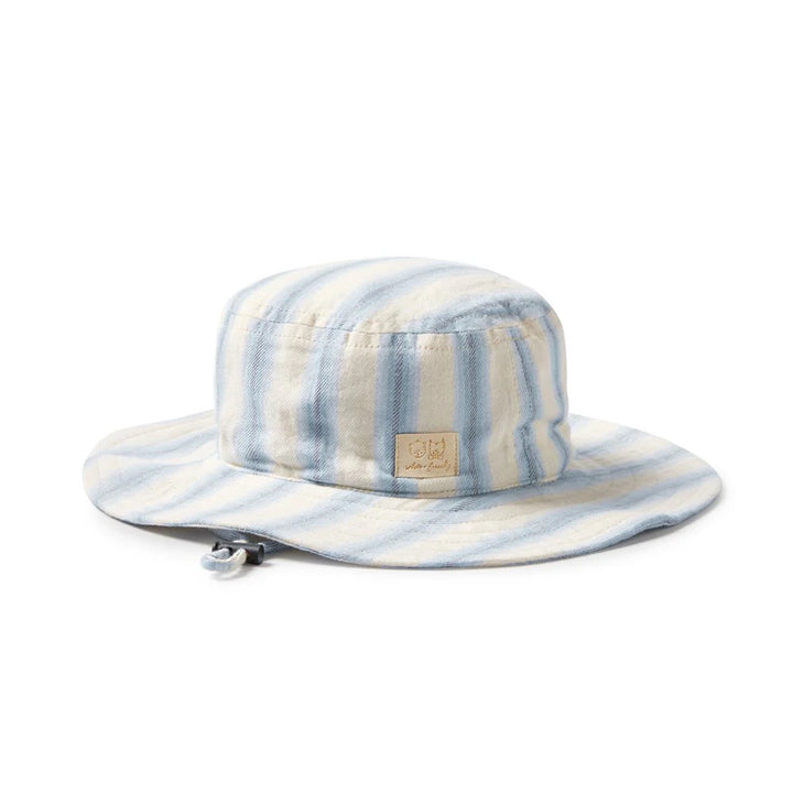 Deep Blue Stripe Organic Sun Hat