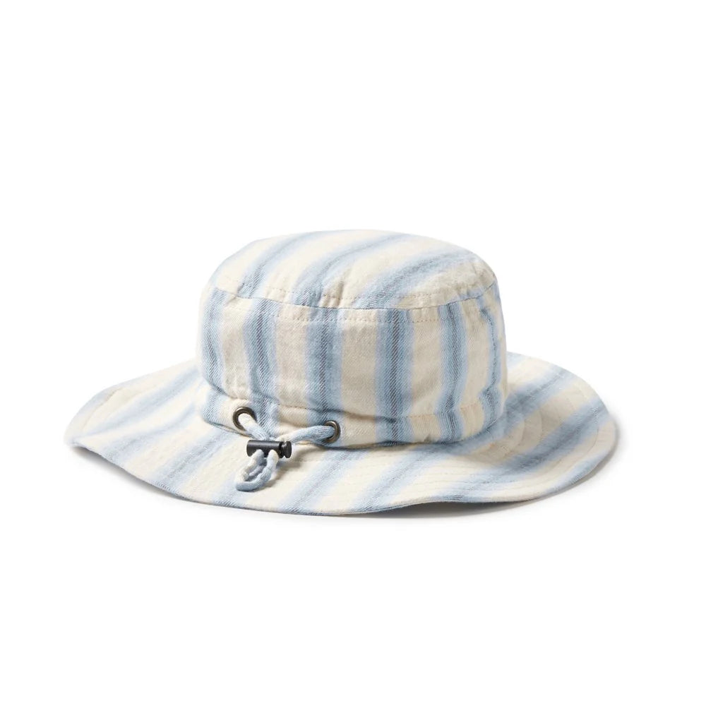 Deep Blue Stripe Organic Sun Hat