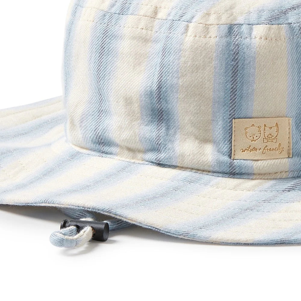 Deep Blue Stripe Organic Sun Hat
