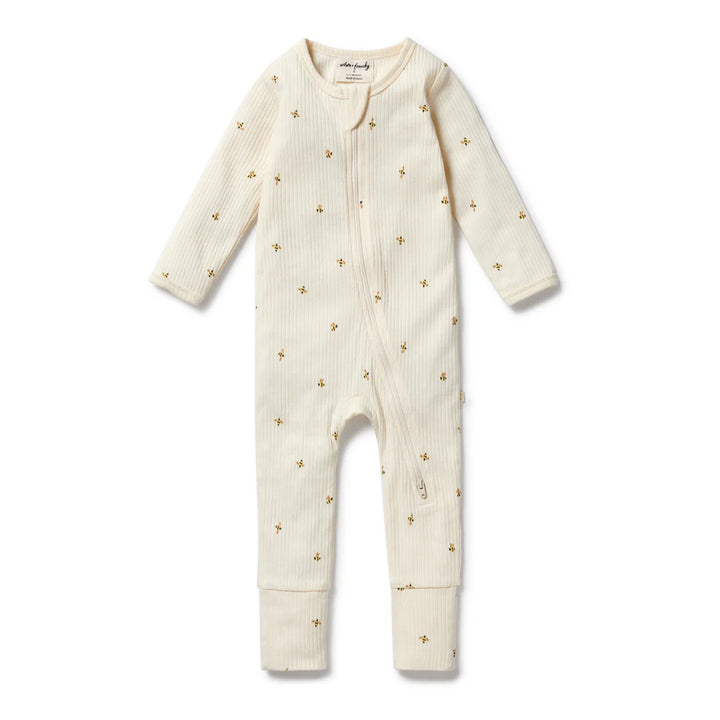 Bee Mine Organic Zipsuit with Feet