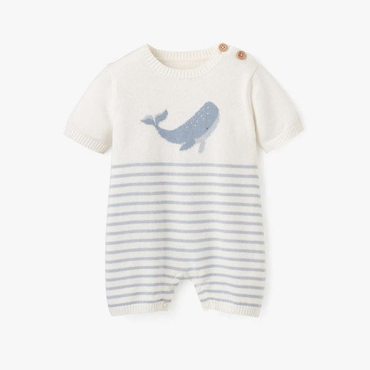 Whale Stripe Shortall Knit Romper Elegant Baby 3-6M   [variant_option4] [variant_option5] [variant_option6] [variant_option7] [variant_option8] [variant_option9] 1