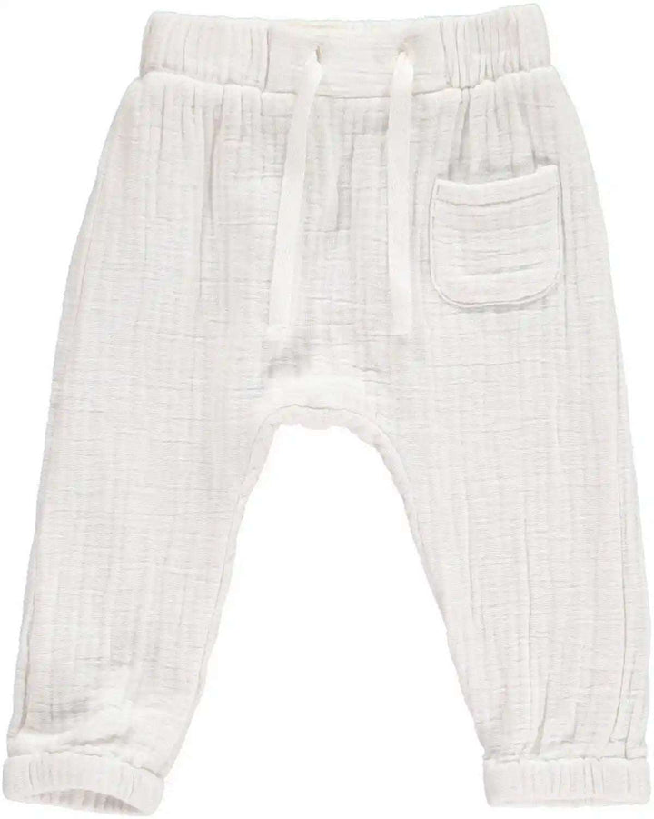 White Bosun Gauze Pants Me & Henry 0-3M   [variant_option4] [variant_option5] [variant_option6] [variant_option7] [variant_option8] [variant_option9] 1