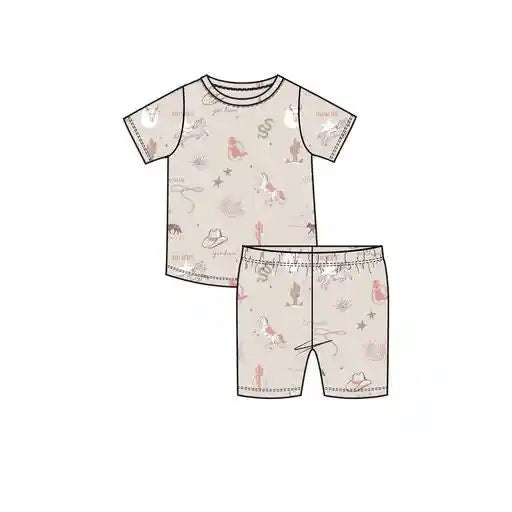 Wild Wild West Pink Shorts Loungewear Set Angel Dear 18-24M   [variant_option4] [variant_option5] [variant_option6] [variant_option7] [variant_option8] [variant_option9] 1