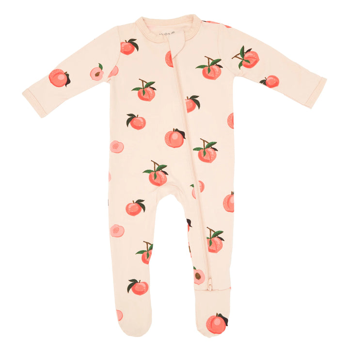 Zippered Footie in Peach Kyte Baby Preemie   [variant_option4] [variant_option5] [variant_option6] [variant_option7] [variant_option8] [variant_option9] 1