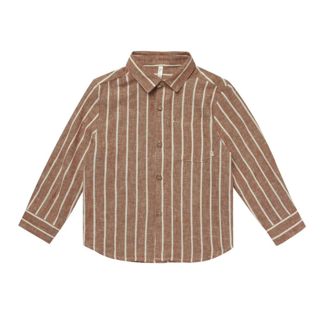 Collared L/S Shirt - Cedar Pinstripe