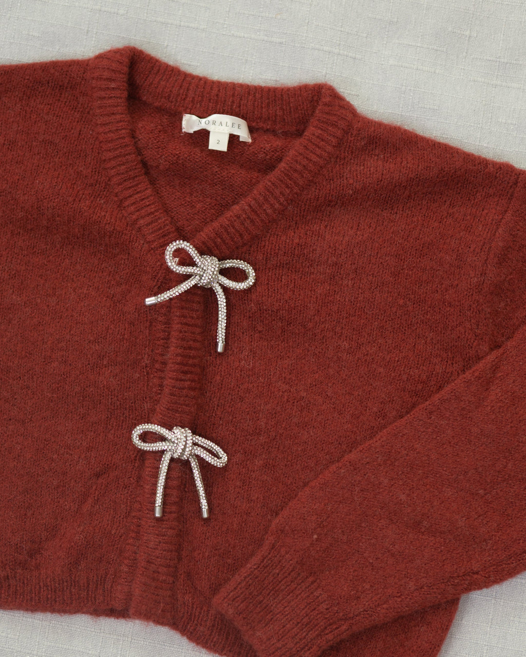Bow Cardigan - Ruby