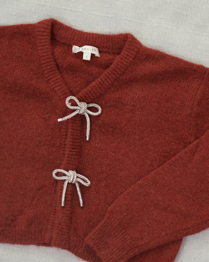 Bow Cardigan - Ruby
