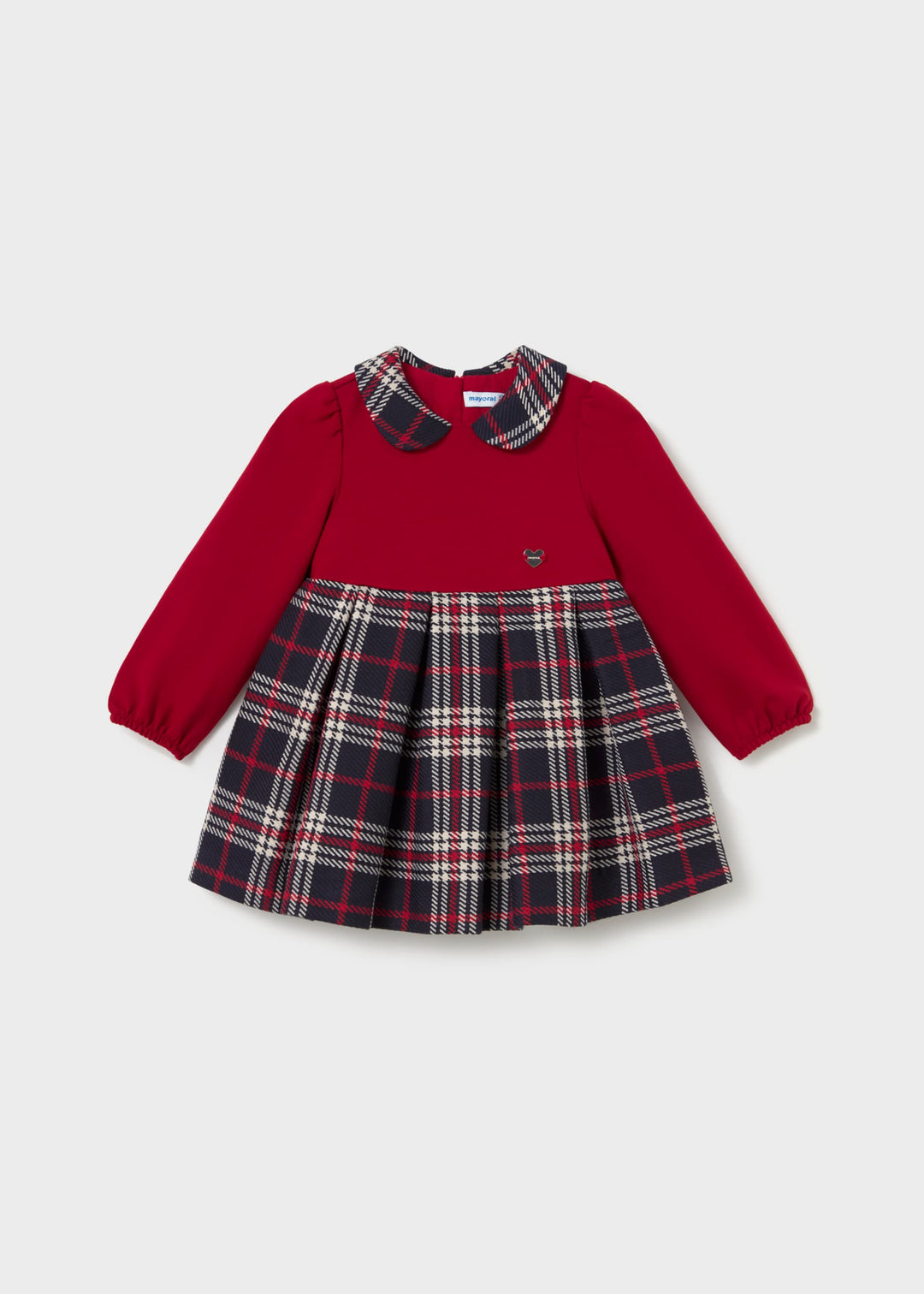 Mayoral Baby Check Combo Dress in Red