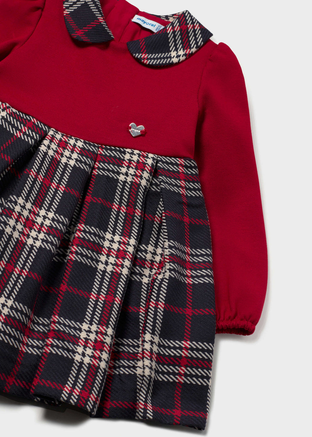 Mayoral Baby Check Combo Dress in Red
