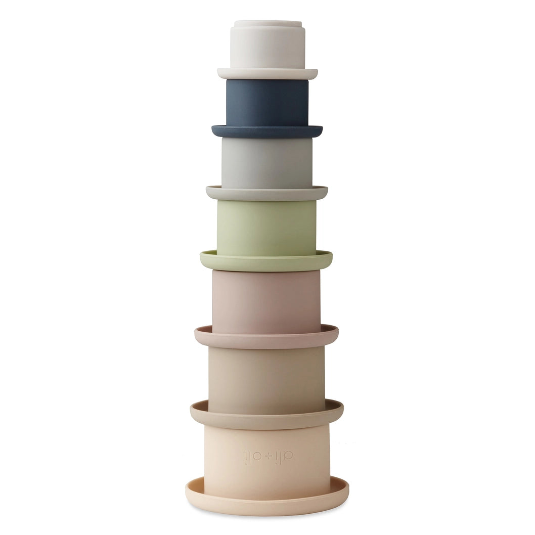Soft Silicone Stacking Cups Toy - Solid