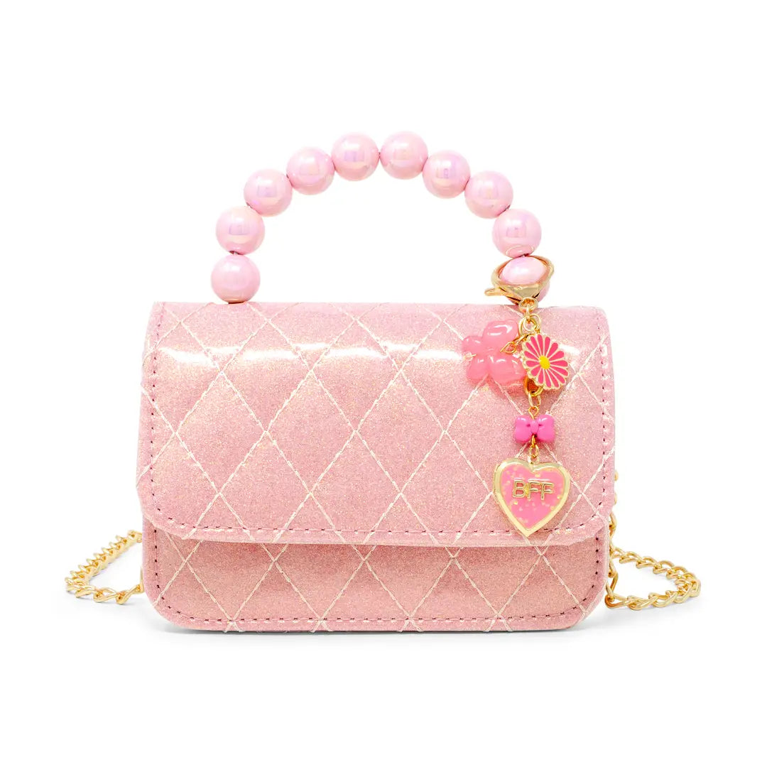 Quilted BFF Pearl Handbag - Pink Lemonade