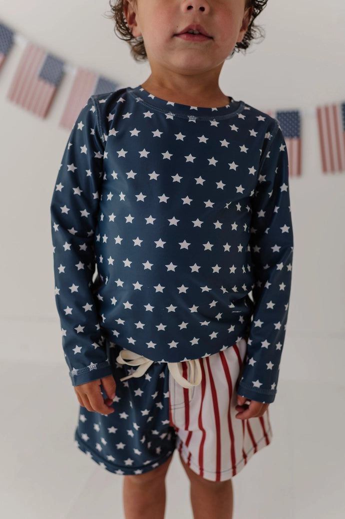 Long Sleeve Rash Guard Swim Shirt - American Stars