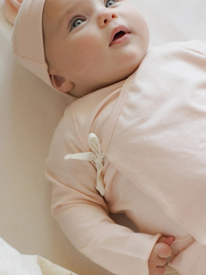 Wrap Top + Footed Pant Set - Petal