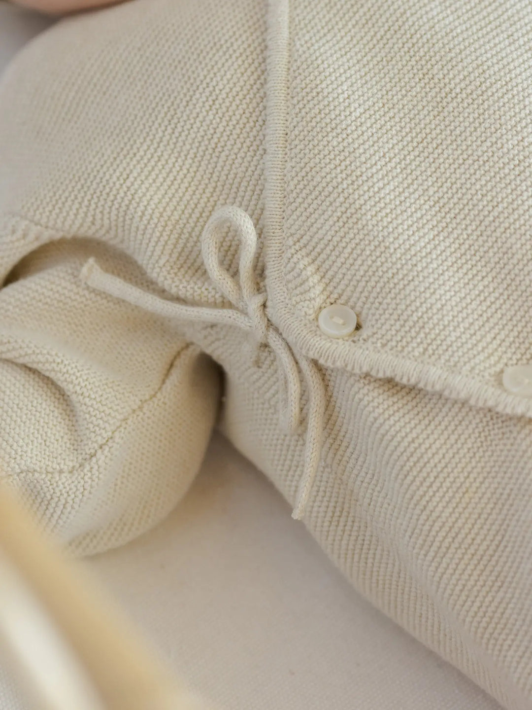 Wrap Knit Footie - Natural