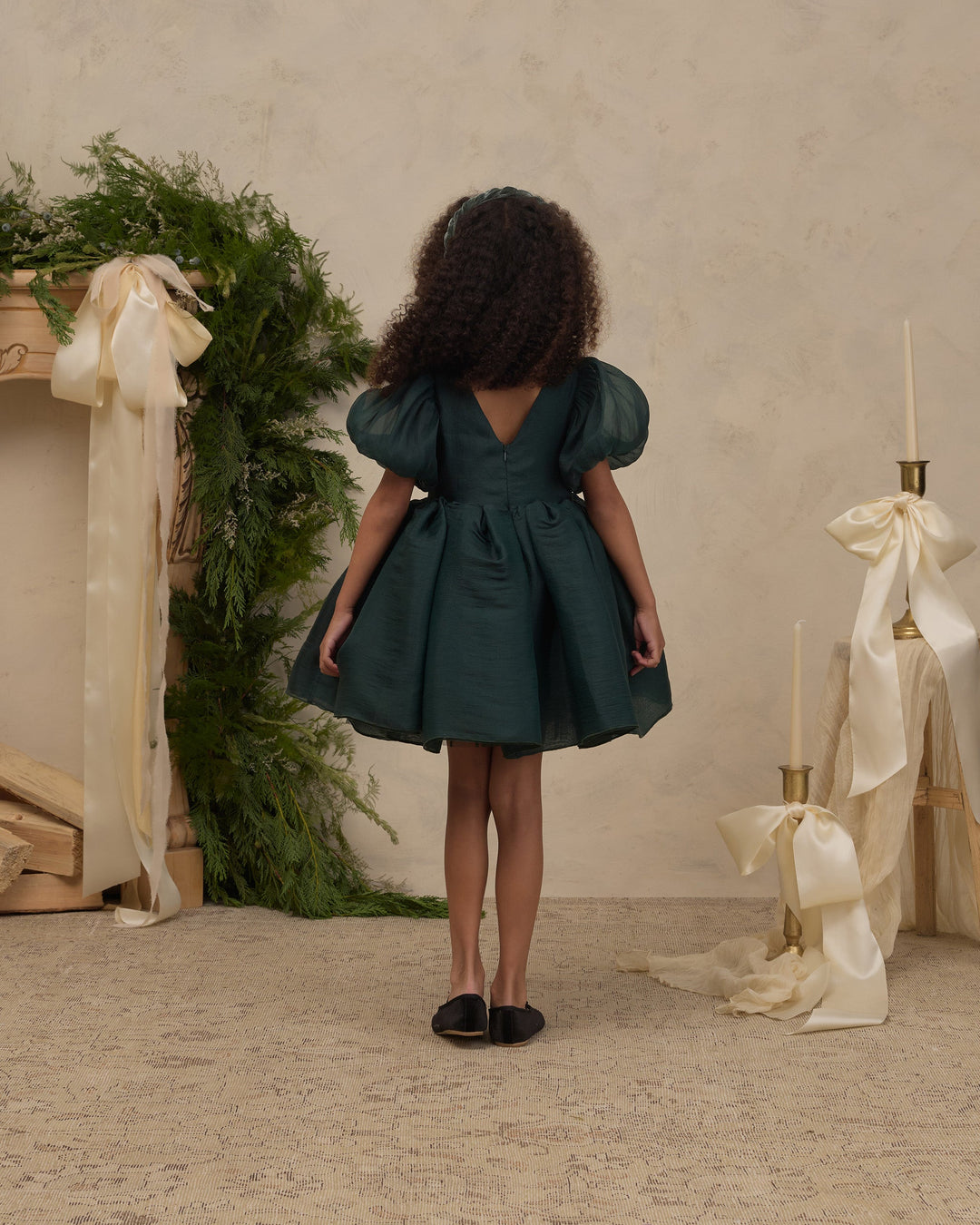 Sofia Dress - Green Shimmer