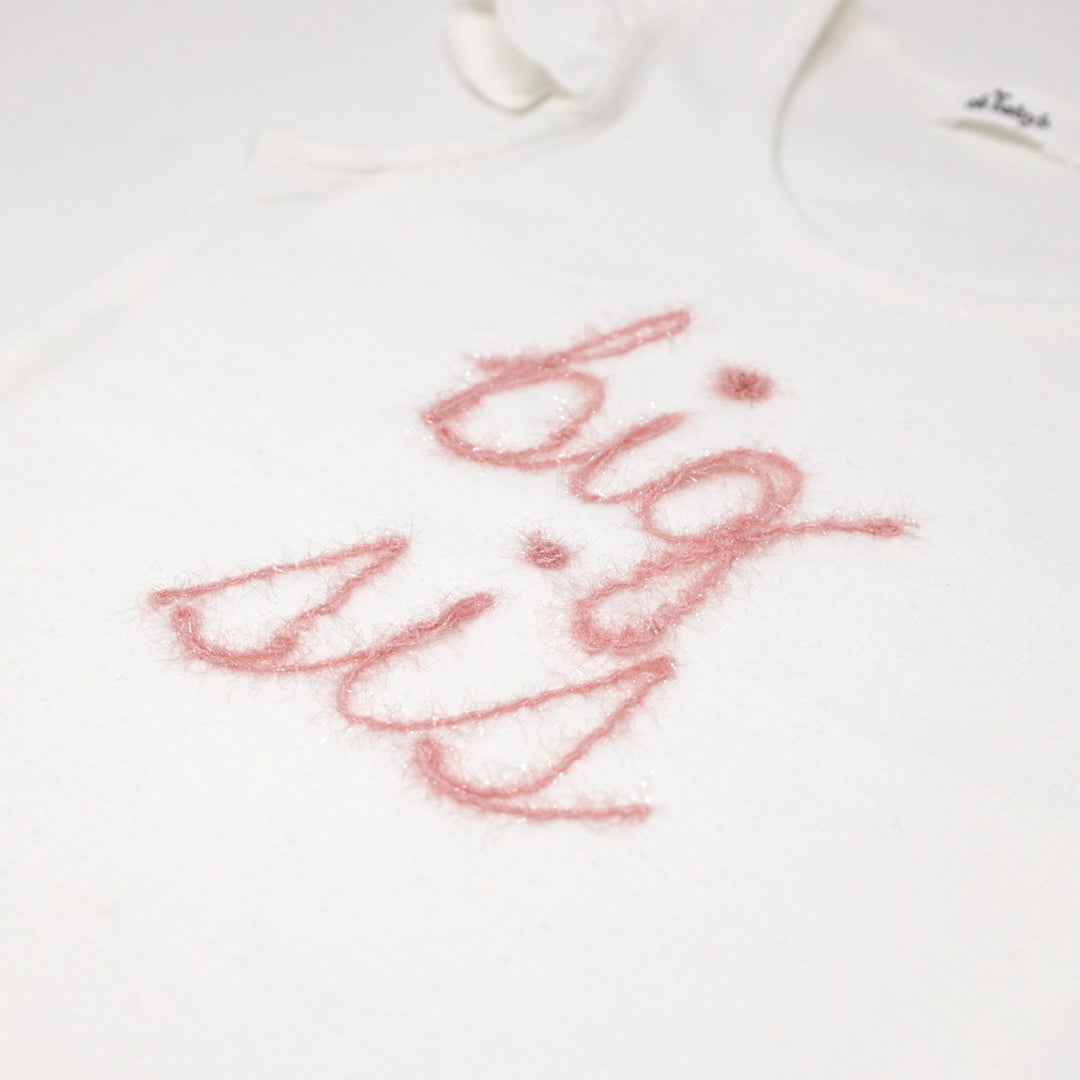 Big Sis Pink Embroidered Cotton Tank