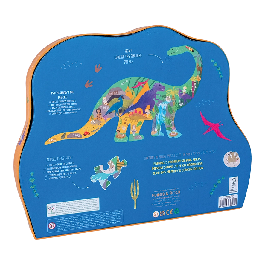 80pc Jigsaw in Shaped Box - Diplodocus