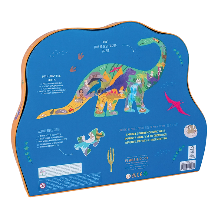 80pc Jigsaw in Shaped Box - Diplodocus