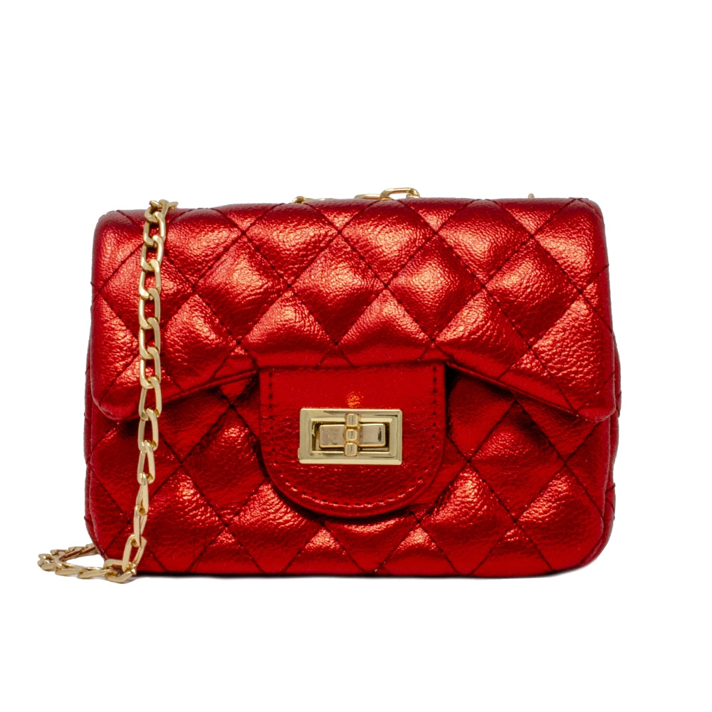 Metallic Classic Mini Purse in Red