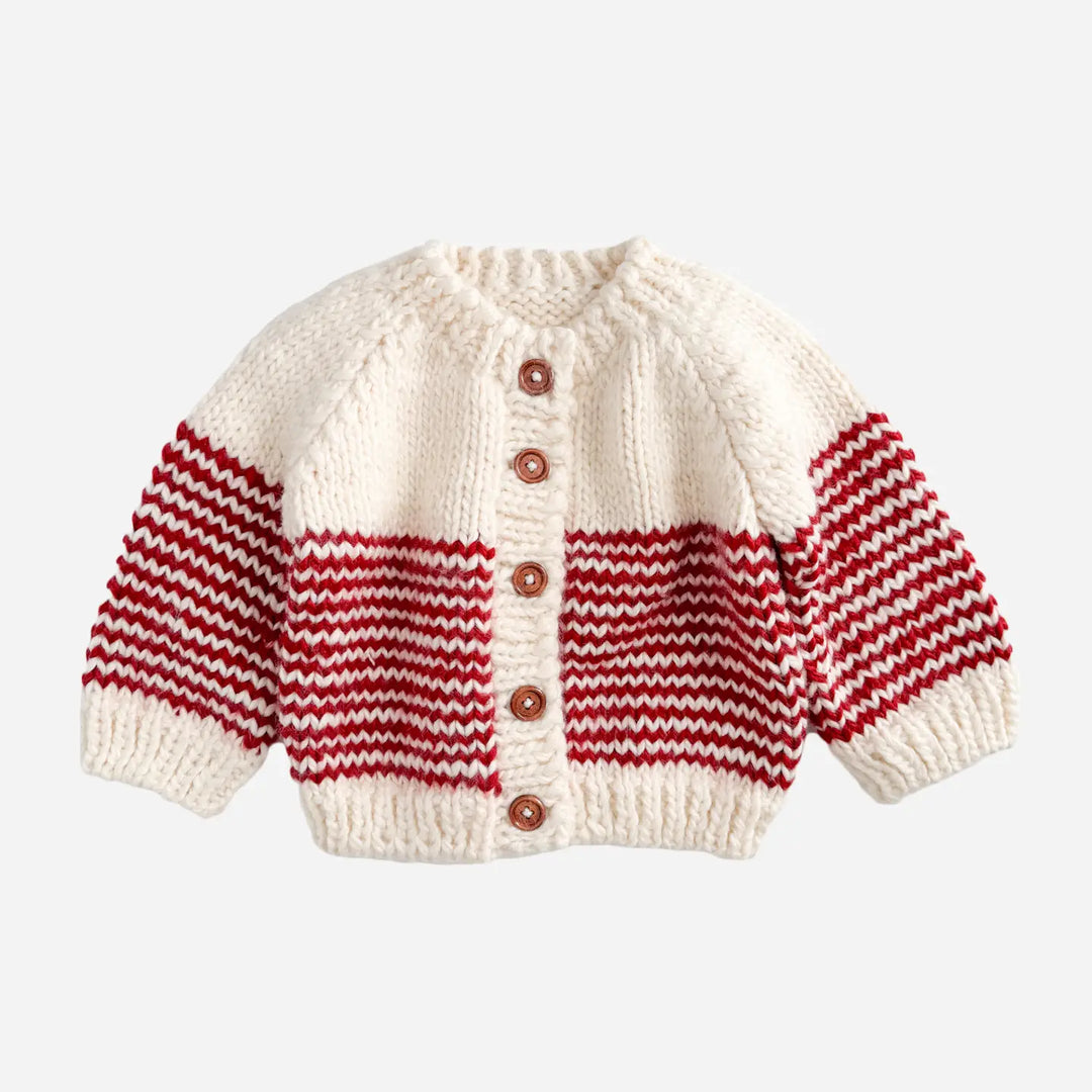 Stripe Cardigan Red Candy Cane
