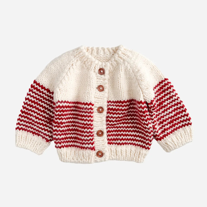 Stripe Cardigan Red Candy Cane