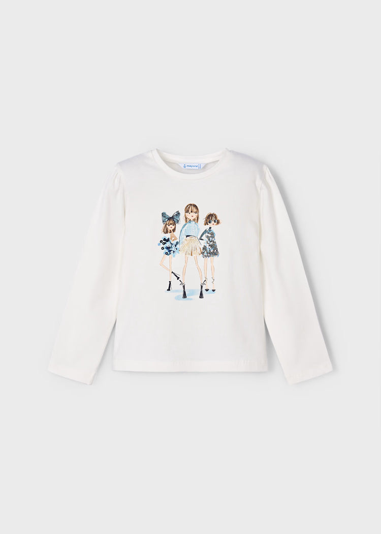 L/S Shirt Dress 4011 Cream/Navy