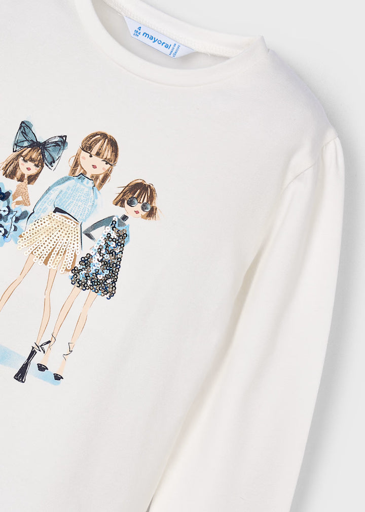 L/S Shirt Dress 4011 Cream/Navy