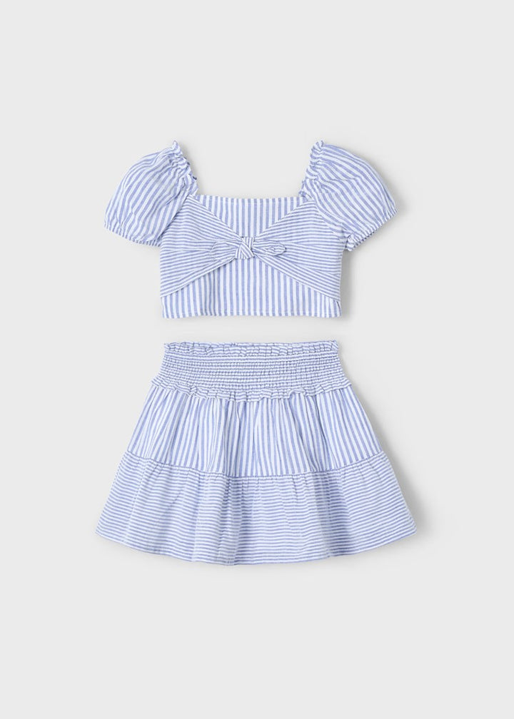 Striped Skirt Set 3945 Indigo
