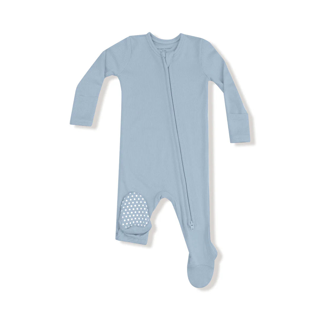 Basics Niagara Mist Bamboo 2 Way Zipper Footie