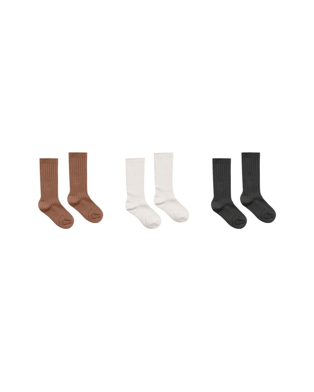 Ribbed Socks Cedar/Ivory/Black