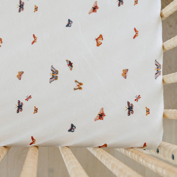 Butterfly Minky Stretch Luxe Crib Sheets