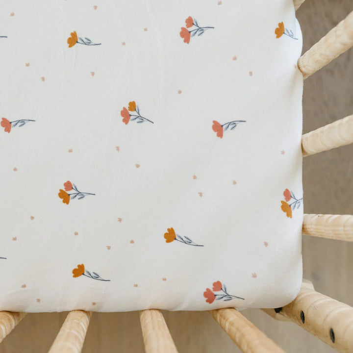Floral Minky Stretch Luxe Crib Sheets