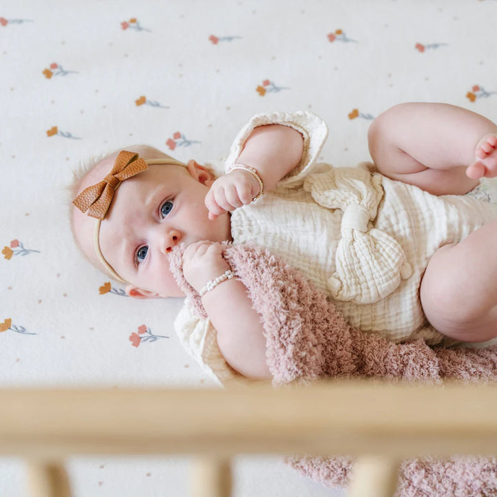 Floral Minky Stretch Luxe Crib Sheets