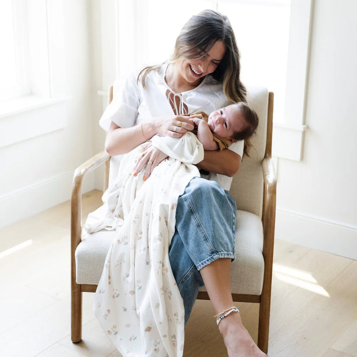Mushroom Minky Stretch Luxe Swaddle/Blanket