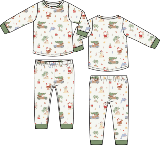 Beach Christmas Long Sleeve Loungewear Set