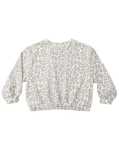 Oversized Sweatshirt || Blue Leopard by Rylee + Cru