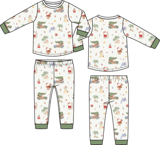 Beach Christmas Long Sleeve Loungewear Set