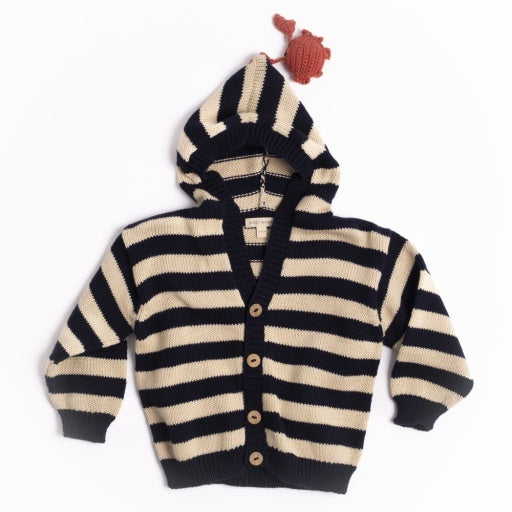Little Mariner Hoodie - Navy Stripe