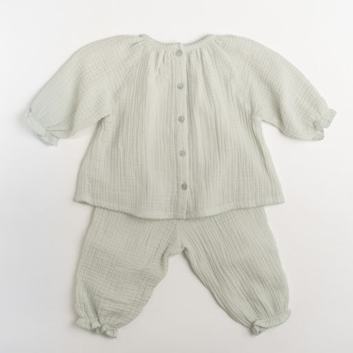 Gauze Two Piece Set - Embroidered Stars