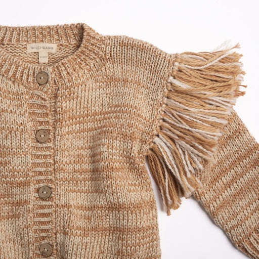 Fringed Cardigan - Prairie Sand
