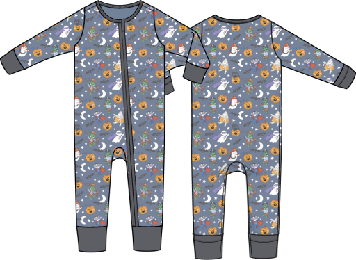 Halloween Monster Dress Up Blue Convertible Romper