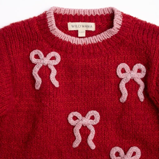 Bow Sweater - Crimson image 2