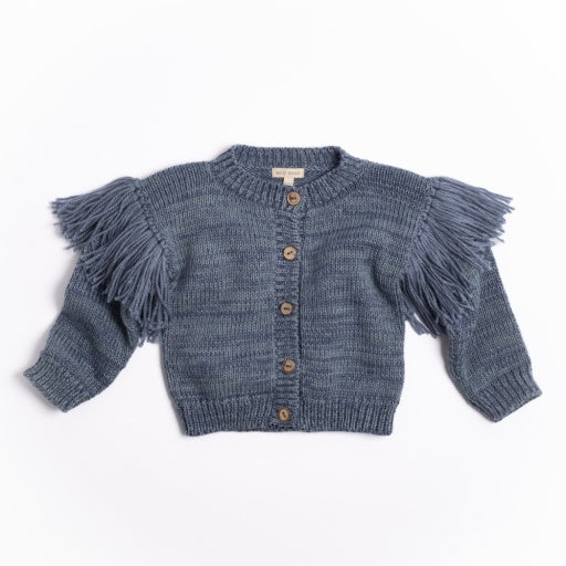 Fringed Cardigan - Luna Blue