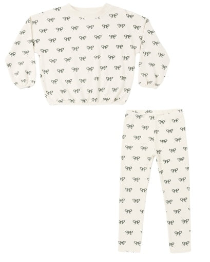 Spongey Knit Set Evergreen Bows by Rylee + Cru