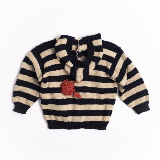 Little Mariner Hoodie - Navy Stripe