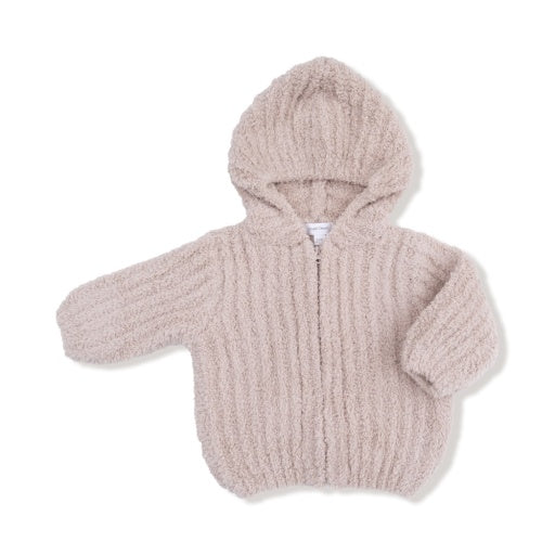 Stone Striped Chenille Hooded Jacket 1