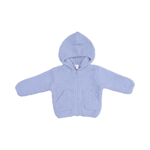 Dusty Blue Chenille Hooded Jacket 2