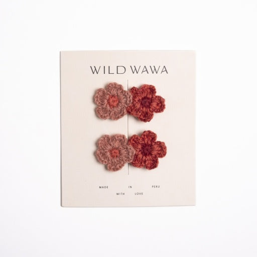 Crochet Clip Set - Rosewood Sunset